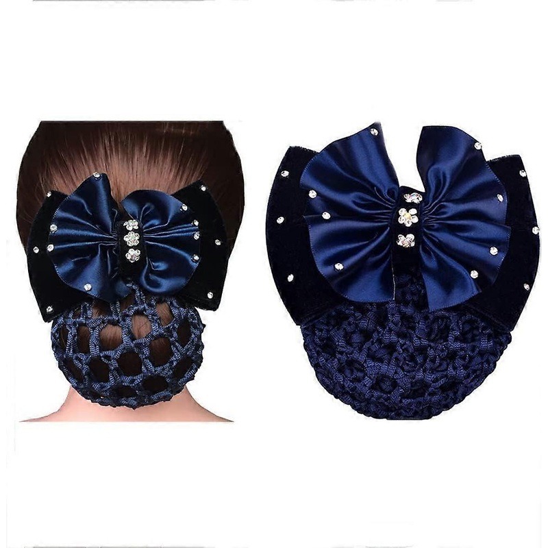 1 Barrette  Cheveux en Satin Bleu avec Noeud en Strass – Dcoration Franaise pour Femme et Fille
