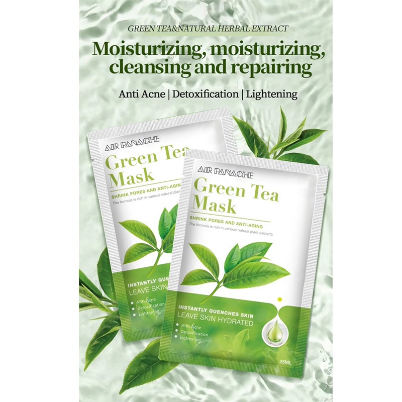 Acne Skin Treatment Facial Sheet Mask Organic Green Tea Anti-Acne Remove Pimple Skin Brightening Face Mask