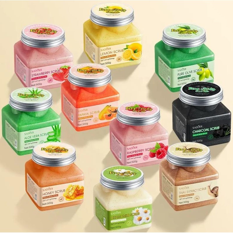 Bamboo Charcoal Body Scrub Fruit Vegan Lemon Papaya Snail Olive Oil Whitening Exfoliating Scrub Body Wash Bath Scrubs 12 Kinds Fruit Salt Ocean Body Scrub