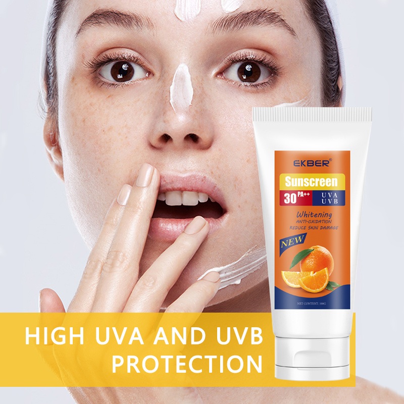 Amazon Hot Ekber Best Face Care Mineral & Eco Friendly Sunscreen Gel Centella Extract SPF30++ Sensitive Sunscreen