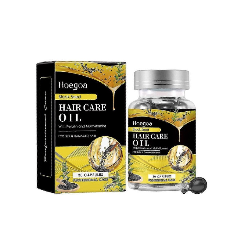 Hoegoa Black Sesame Oil Hair Care Capsules Nourish Smooth And Smooth Hair Care Essential Oil