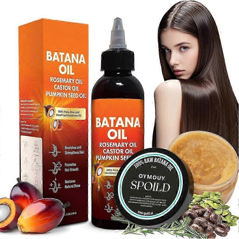 2 in 1 Batana Oil Hair Repair Kit, Batana Oil for Hair Growth, Strengthens the Roots, Nourishes, Revives Scalp, Repair Dry Damaged Hair, Deep Conditio