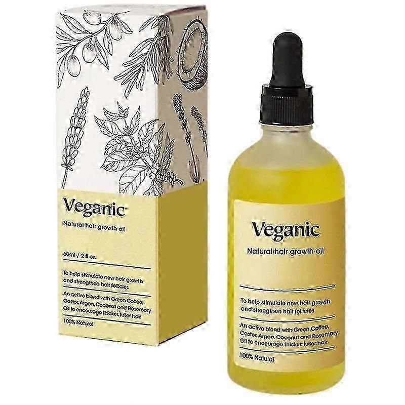 2x Veganic Natural Hair Growth Oil,Veganic Hair Growth Oil,Veganic Hair Oil for Dry Damaged Hair, Rosemary Oil For Thin Hair