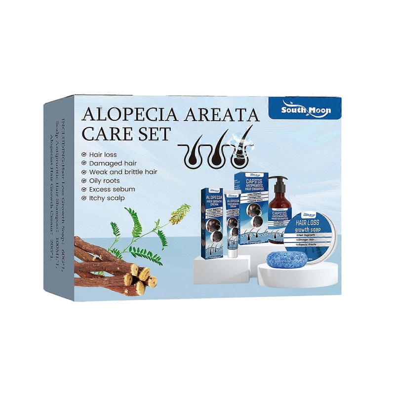 Alopecia Areata Care Set, Clean Scalp Supple Care Frizzy Hair Wash and Care