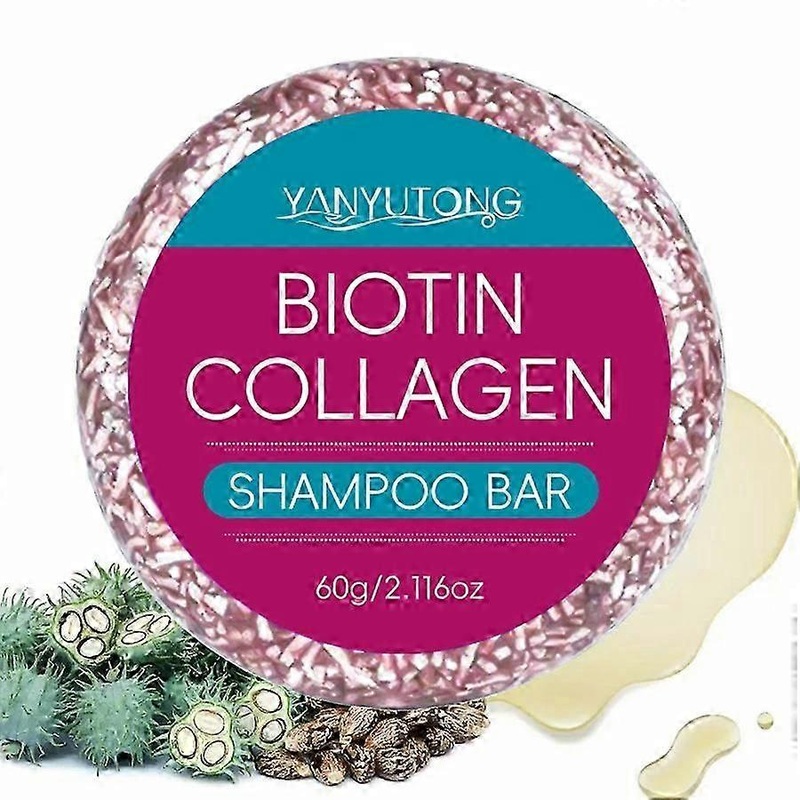 Biotin Shampoo Bar for Thicker Hair – Sulfate-Free with Collagen & Castor Oil for Growth & Strength
