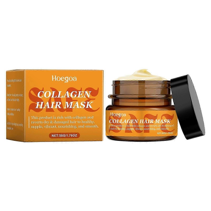 Collagen Hair Treatment Deep Repair Conditioning, Argan Oil Collagen Hair Mask Essence for Dry Damaged Hair All Hair Types, 50g
