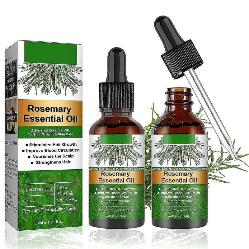 2 Pcs Rosemary Oil For Hair Growth, Rosemary Essential Oil For Hair Growth & Skin Care,improve Hair Loss