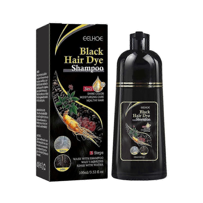2025 1pcs Hair Dye Black Shampoo, Instant Hair Color Shampoo Colors Hair In