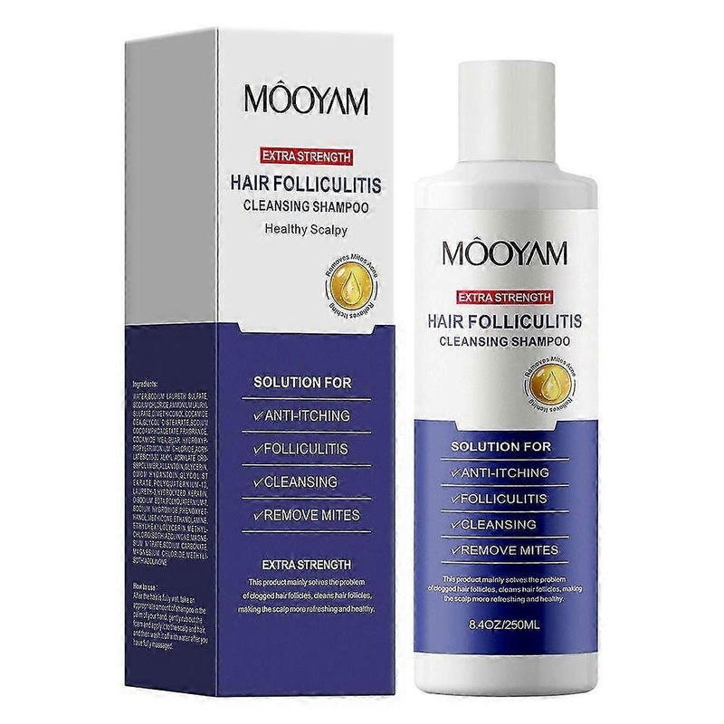 Anti-Dandruff Shampoo, Extra Strength Hair Folliculitis Cleansing Shampoo, Scalp Cleansing Shampoo for Folliculitis, Seborrheic Dermatitis