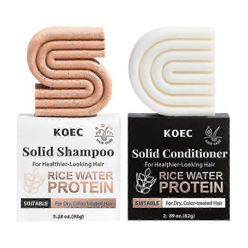 Rice Water Shampoo & Conditioner Set for Hair Growth – Solid Rice Water Shampoo & Conditioner Bar Soap for Hair Care, Strengthening & Nourishing Soap