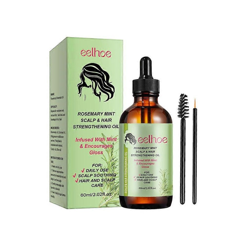 Rosemary Mint Scalp & Hair Strengthening Oil With Biotin & Essential Oils, Nourishing Treatment Split Ends and Dry Hair