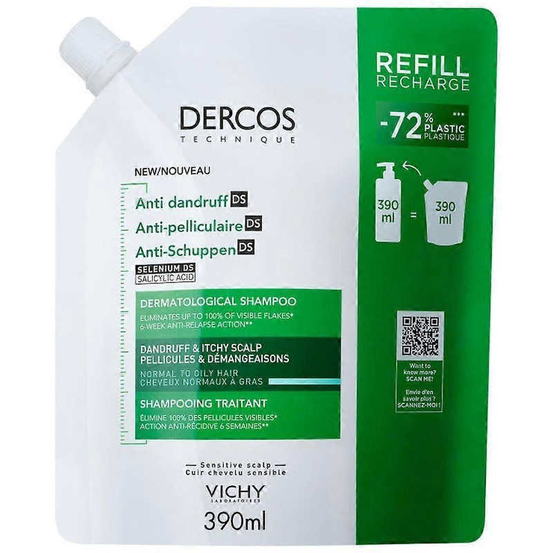 Vichy Dercos Anti-Dandruff Shampoo for Normal to Oily Hair Refill 390ml