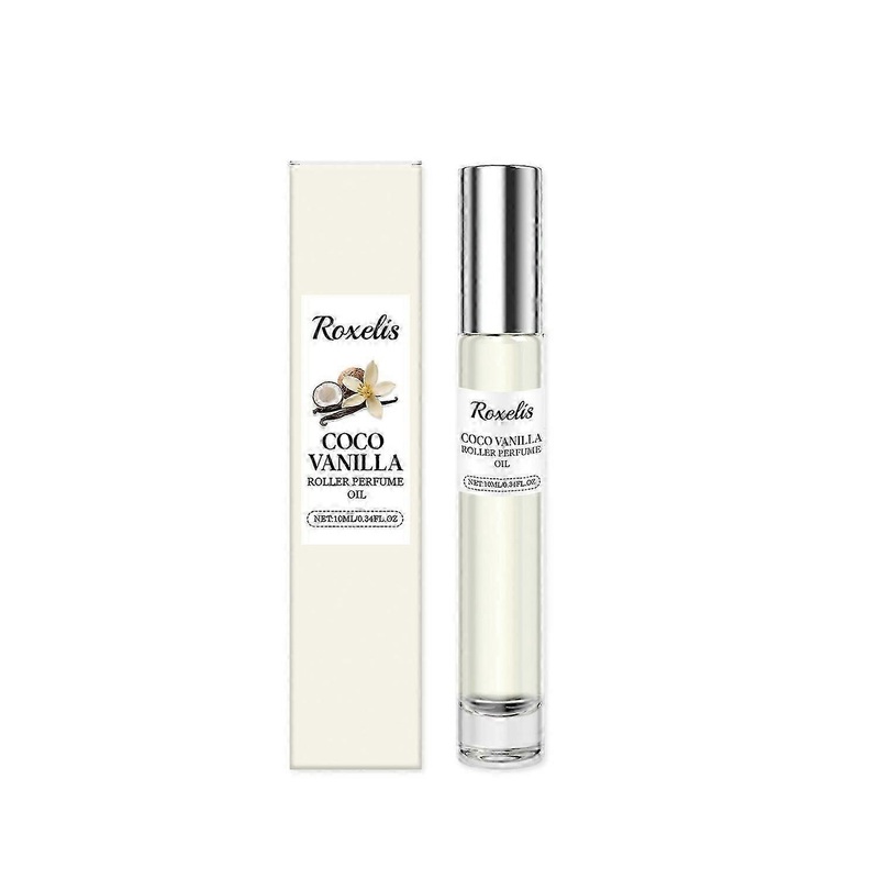 1-6x ROXELIS Coconut Vanilla Roll-On Perfume for Women 10ml Portable Natural Fragrance Long-Lasting