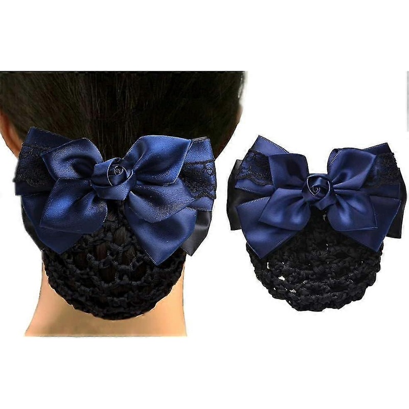 1 pice (bleu) chignon en maille pour femme avec nud en satin et pingle  cheveux franaise