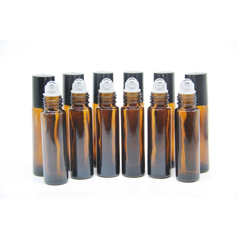 10 ml Roll On Glass Bottles for Essential Oil, Empty Roll On Bottle with Stainless Steel Roller Balls, 12 Pieces